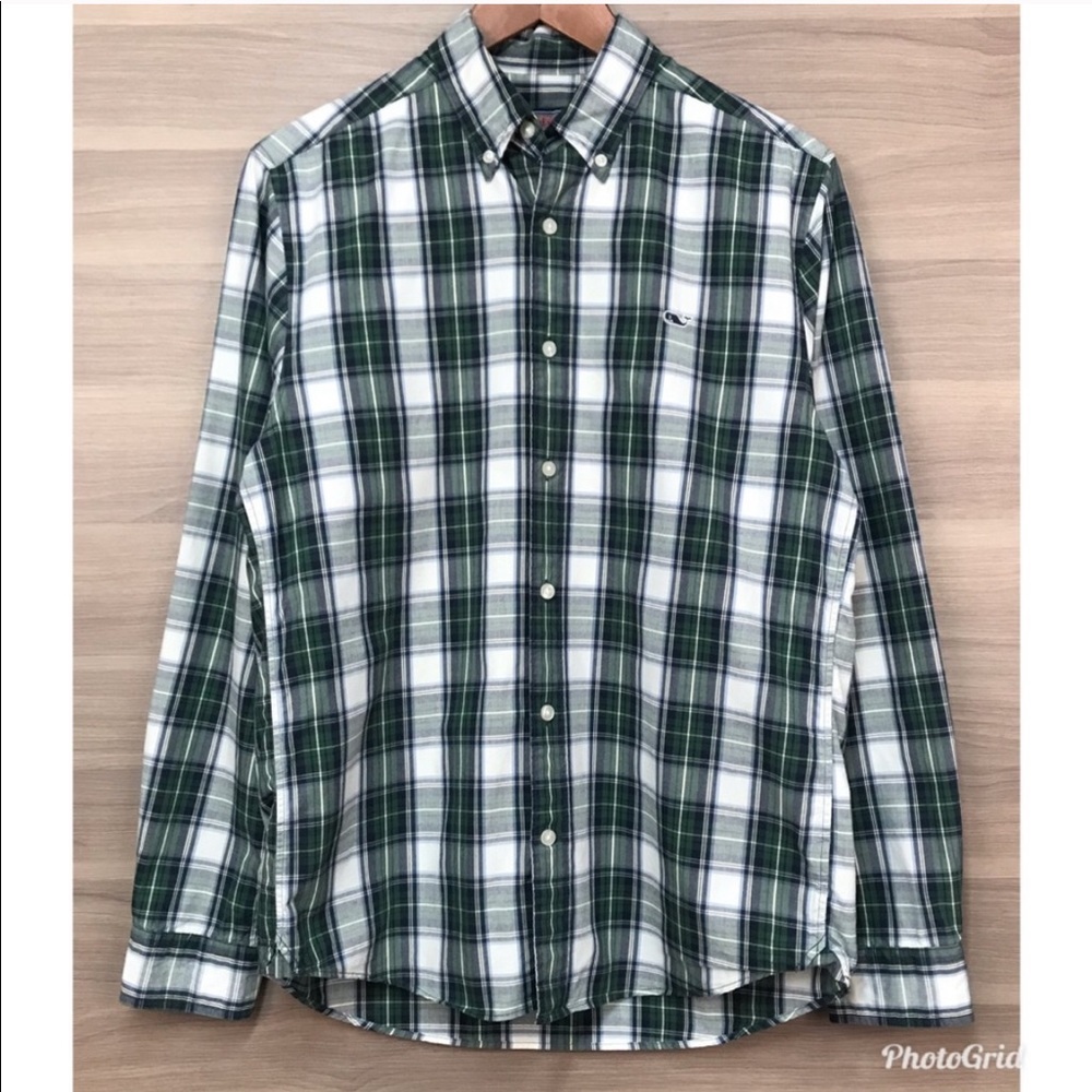 Vineyard Vines Green Plaid Button Down Shirt